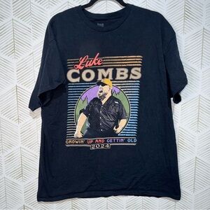 Luke Combs Shirt Mens Unisex XL Black Tour Music‎ Graphic Tee Band 2024